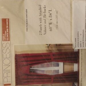 Princess Medium Blue Curtain Set with Valance and Tie-Backs